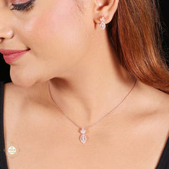 Sterling Silver Sparkling Silver Twinkle Drop Pendant Set