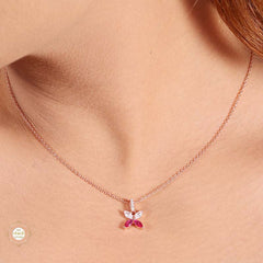 Sterling Silver Sparkling Silver Petal Glow Pendant Set