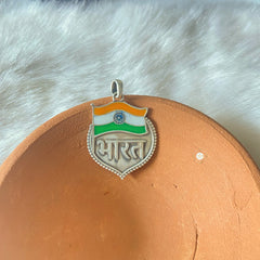 Sterling Silver Tiranga Bharat Pendant
