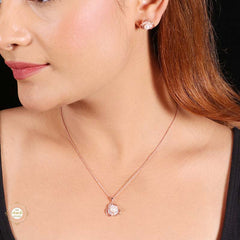 Sterling Silver Sparkling Silver Floral Sparkle Pendant Set