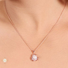 Sterling Silver Sparkling Silver Floral Sparkle Pendant Set