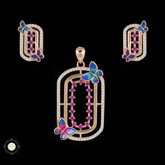 Sterling Silver Sparkling Silver Wings of Grace Pendant Set