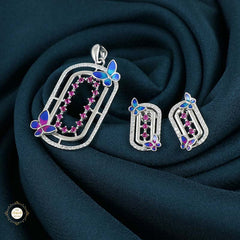Sterling Silver Sparkling Silver Wings of Grace Pendant Set
