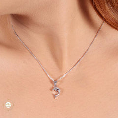 Sterling Silver Sparkling Silver Sparkle Fish Pendant Set