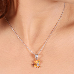 Sterling Silver Sparkling Silver Mini Roar Pendant