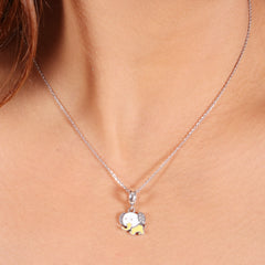 Sterling Silver Sparkling Silver Elephantine Pendant