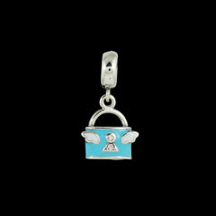 Sterling Silver Sparkling Silver Charm Tote Pendant