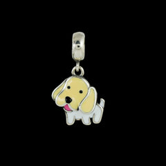 Sterling Silver Sparkling Silver Pupper Pop Pendant