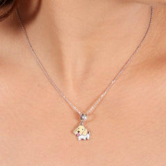 Sterling Silver Sparkling Silver Pupper Pop Pendant