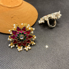 Muhurat Laal Ishq Kundan Ring