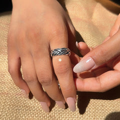 Unisex Braid Band Ring Small