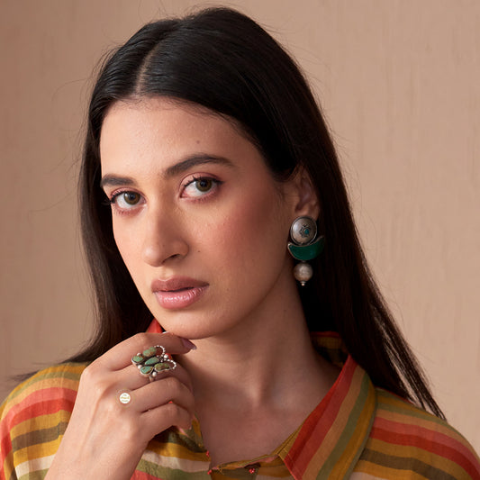 Natural Stone Butterfly Ring