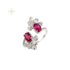 Sparkling Silver Rani Ring