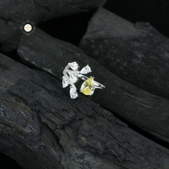 Sparkling Silver Exotic Tilak Ring