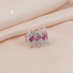 Sparkling Silver Princess Band Ring