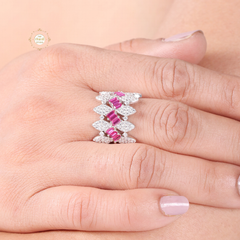 Sparkling Silver Princess Band Ring