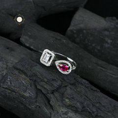 Sparkling Silver Exotic Stone Ring