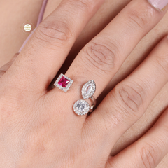 Sparkling Silver Exotic Stone Ring