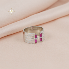 Sparkling Silver Exotic Band Ring