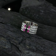 Sparkling Silver Exotic Band Ring