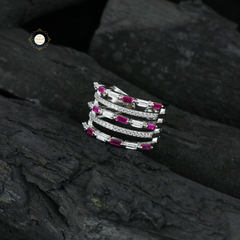 Sparkling Silver Layer Up Ring