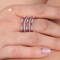 Sparkling Silver Layer Up Ring