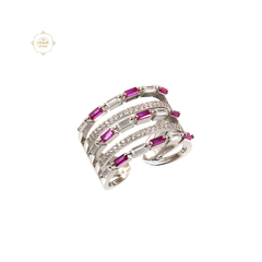 Sparkling Silver Layer Up Ring