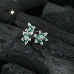 Sparkling Silver Blooming Flower Ring