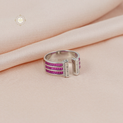 Sparkling Silver Exotic Band Ring