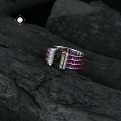 Sparkling Silver Exotic Band Ring