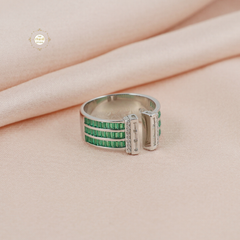 Sparkling Silver Exotic Band Ring