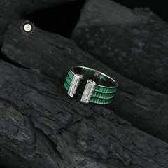 Sparkling Silver Exotic Band Ring