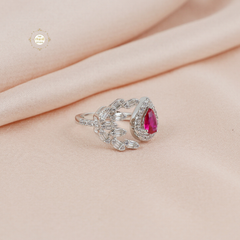 Sparkling Silver Classic Tilak Ring