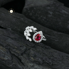 Sparkling Silver Classic Tilak Ring