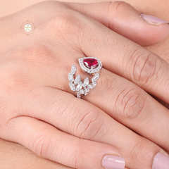 Sparkling Silver Classic Tilak Ring