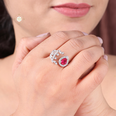 Sparkling Silver Classic Tilak Ring