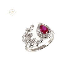 Sparkling Silver Classic Tilak Ring