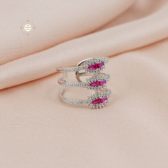 Sparkling Silver Layer Up Ring