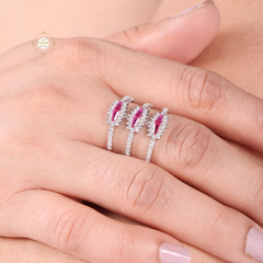 Sparkling Silver Layer Up Ring