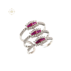 Sparkling Silver Layer Up Ring