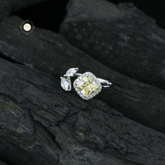 Sparkling Silver Exotic Stone Ring