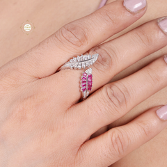 Sparkling Silver Wanderlust Wing Ring