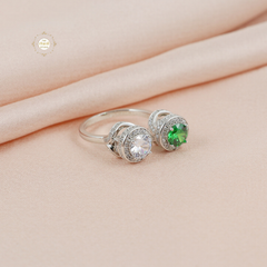 Sparkling Silver Exotic Stone Ring