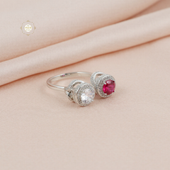 Sparkling Silver Exotic Stone Ring