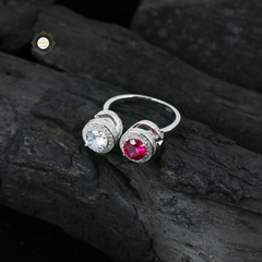 Sparkling Silver Exotic Stone Ring