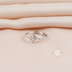 Sparkling Silver Starlit Elegance Ring