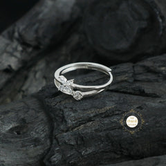 Sparkling Silver Flower Wrap Ring