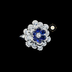 Sparkling Sapphire Bloom Ring