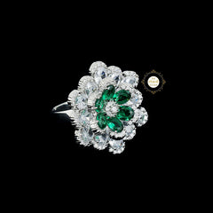 Sparkling Sapphire Bloom Ring