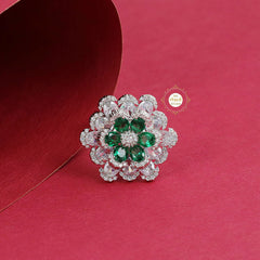 Sparkling Sapphire Bloom Ring